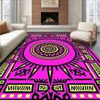 Radiant Sunburst Geometric Pattern Rug