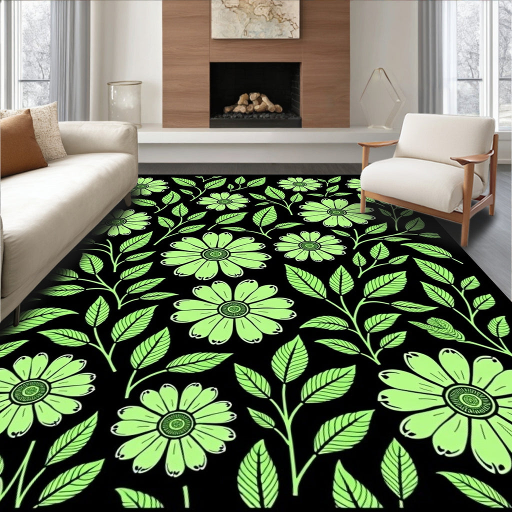 Art Nouveau Floral Pattern Rug