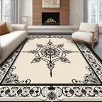 Ornate Star Mandala Border Design Rug