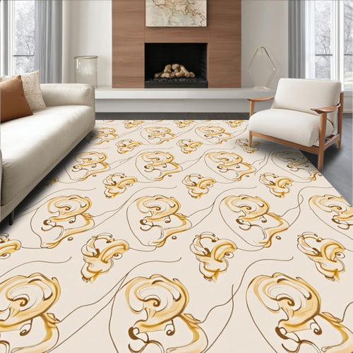 Abstract Swirls Organic Pattern Design Rug