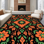 Botanical Floral Mandala Pattern Rug