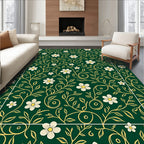 Green Floral Vine Pattern Rug
