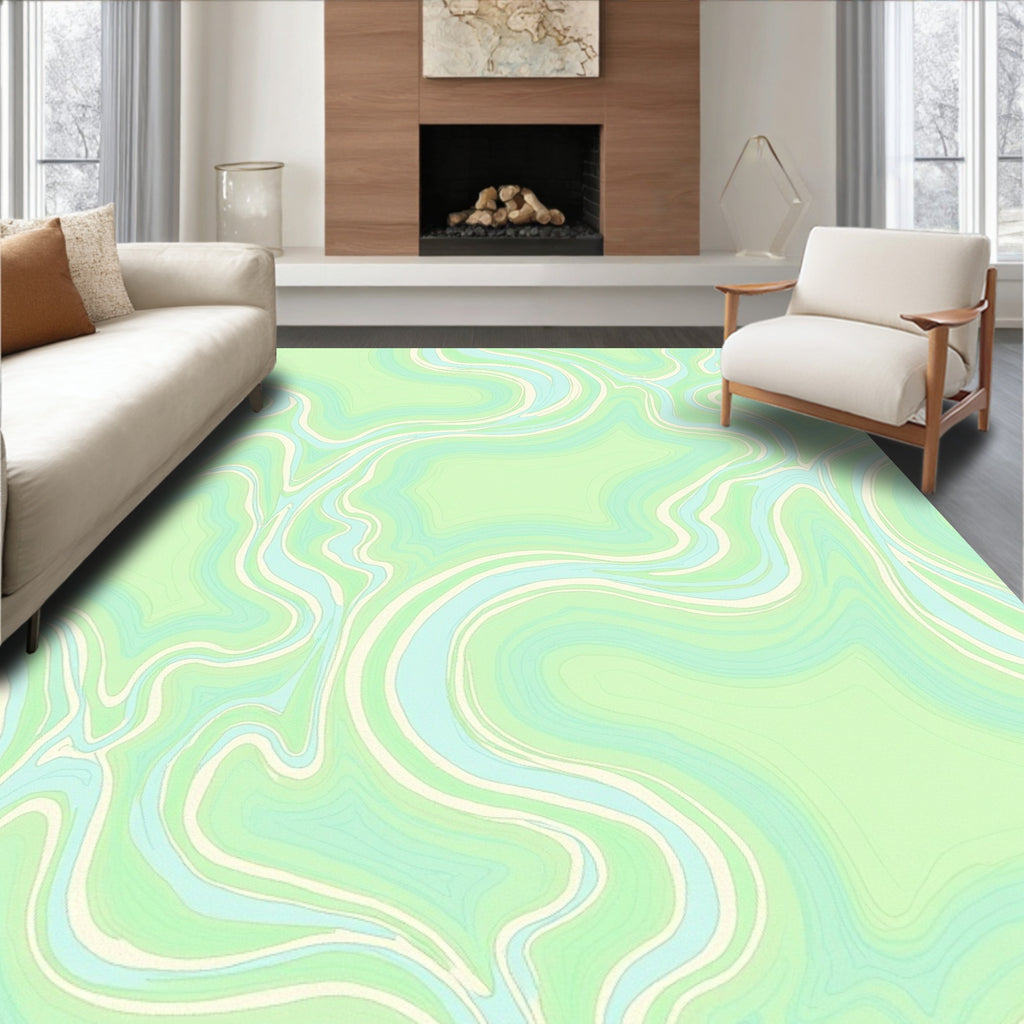 Fluid Swirl Pastel Aesthetic Design Rug