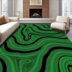 Striking Green Black Contour Rug