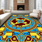 Bold Bison Tribal Sunburst Rug
