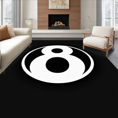 Bold black 8 graphic Rug
