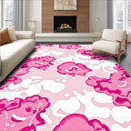 Abstract Pink Floral Clouds Pattern Rug