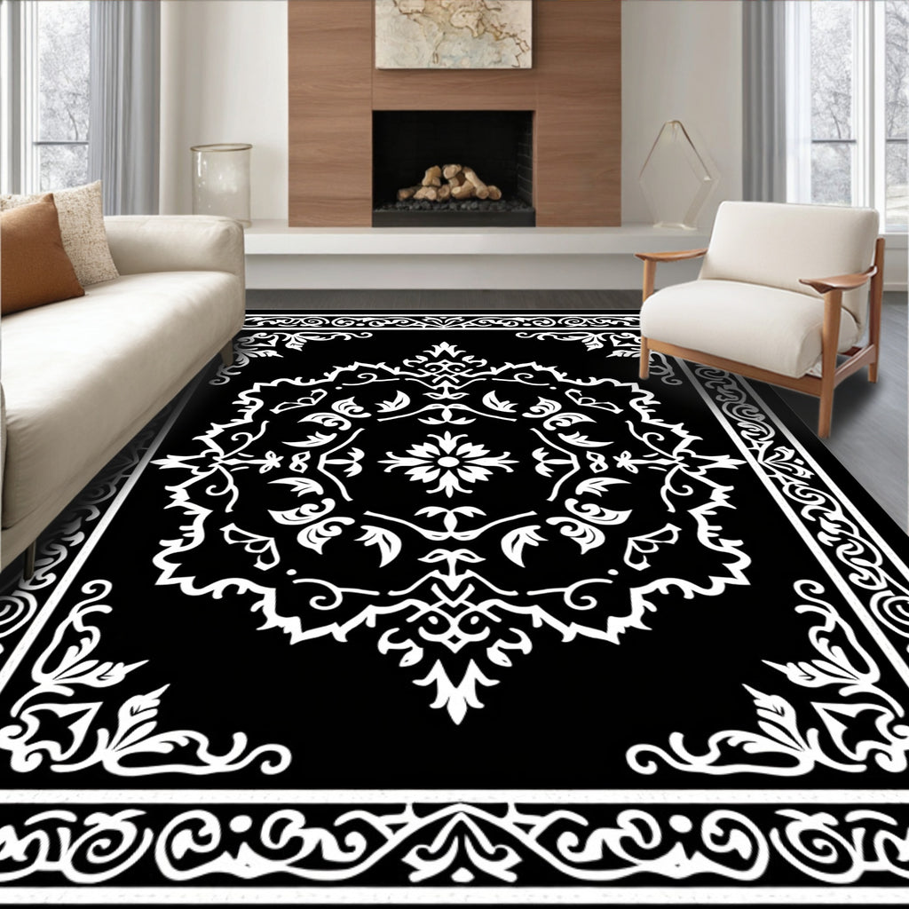 Classic Floral Inlaid Border Rug