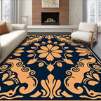 Elegant Floral And Scrollwork Pattern Rug