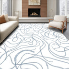 Cool Blue Swirl Abstract Pattern Rug