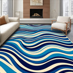 Blue Waves Pattern Rug