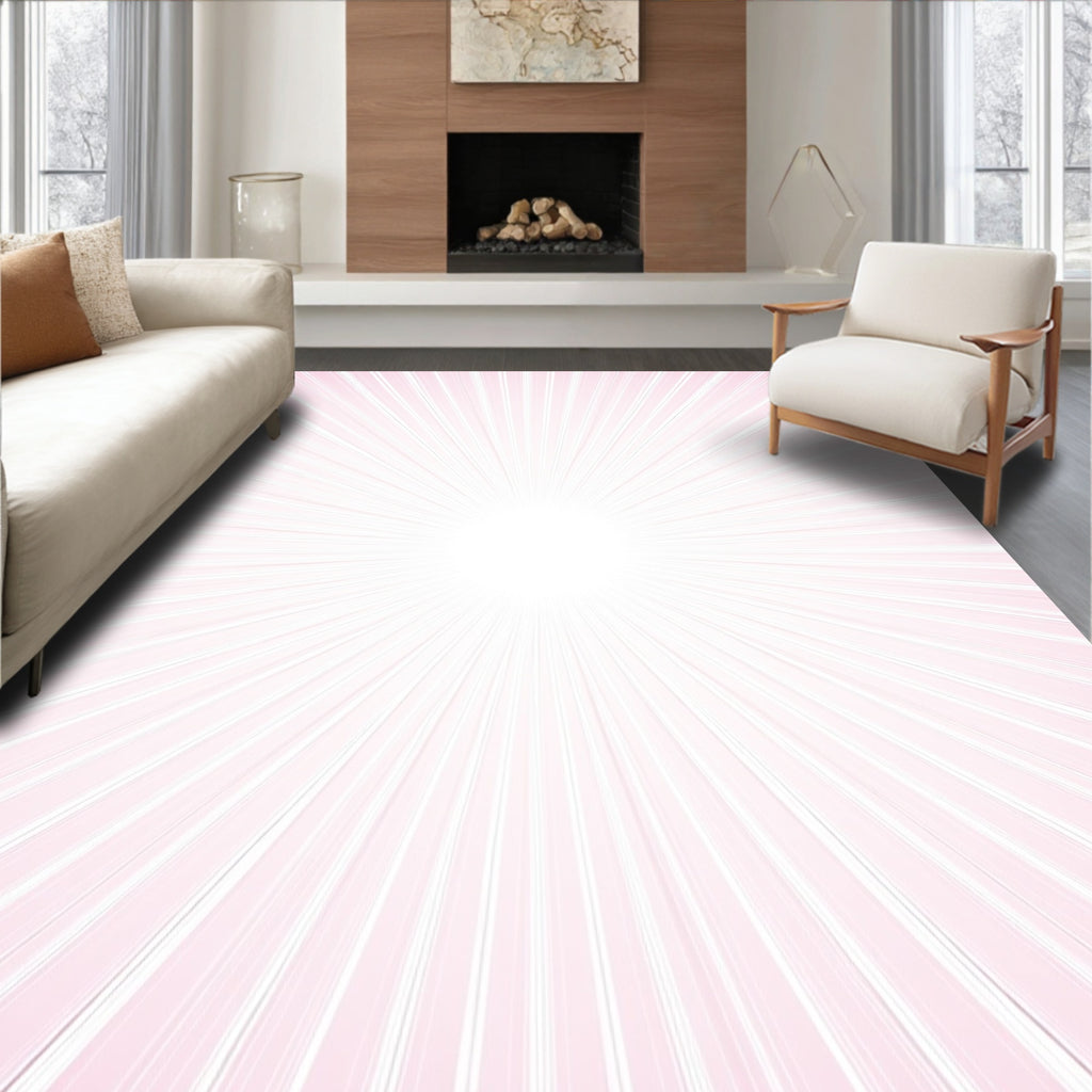 Radiant Lines Light Pink Burst Rug