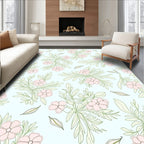Soft Pink Floral Vine Pattern Rug
