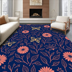 Floral Butterfly Pattern Design Rug