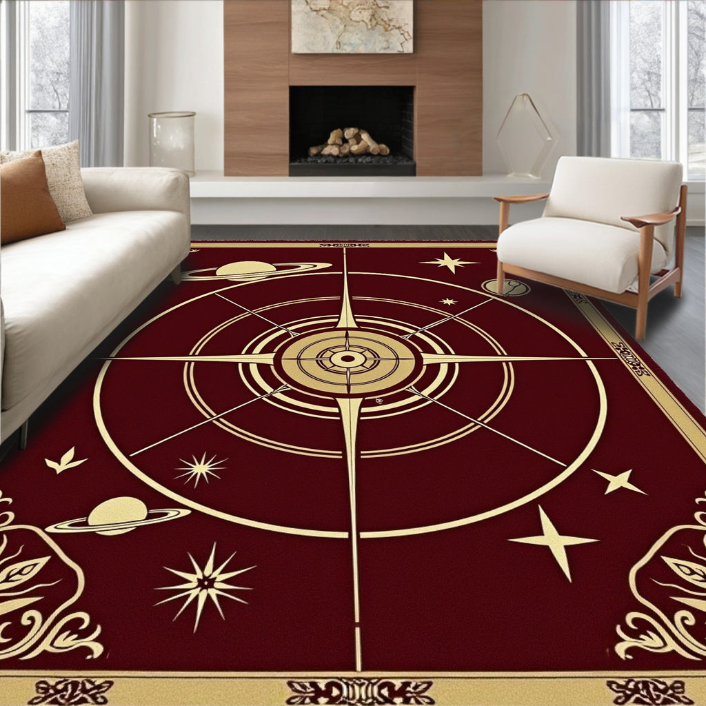 Celestial Compass With Planets Rug
