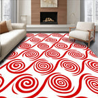Crimson Swirl Wave Harmony Rug