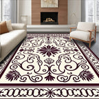 Classic Floral Scrollwork Ivory Rug