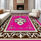 Ornate Mask Floral Border Design Rug
