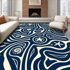 Coastal Wave And Starfish Pattern Rug