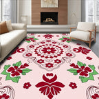 Classic Floral Motif In Red and Green Rug