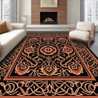 Elegant Floral Swirls Inlay Pattern Rug