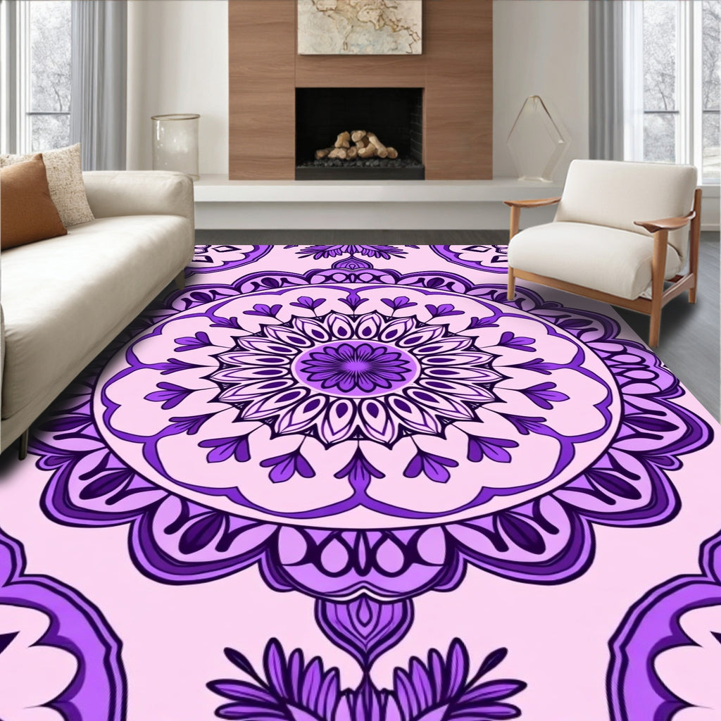 Purple Mandala Pattern Rug
