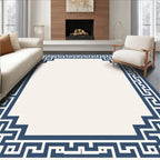 Navajo Blue Classic Geometric Border Rug