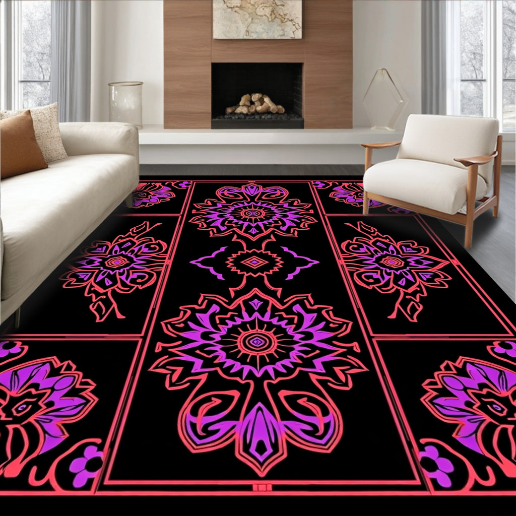 Floral Geometric Statement Rug