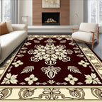 Ornate Floral Medallion With Border Rug