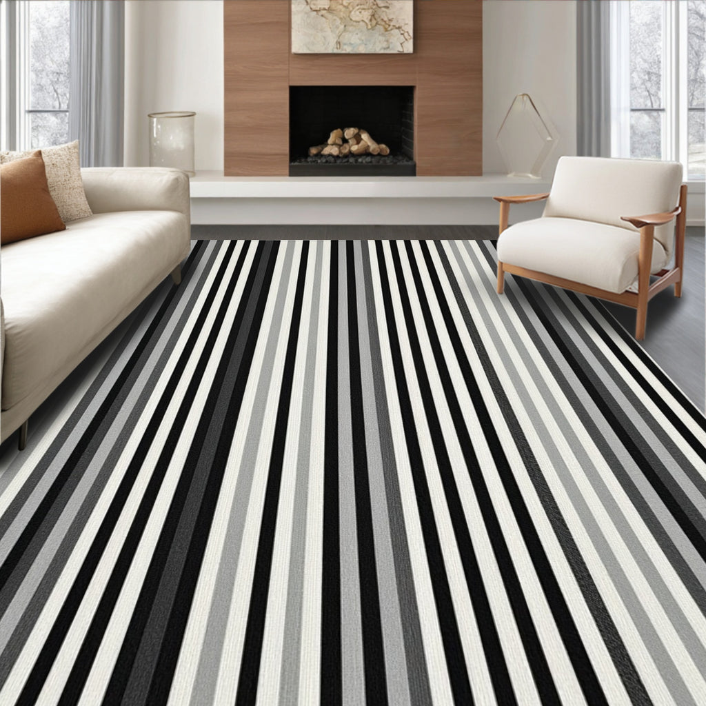 Bold Vertical Stripe Pattern Rug