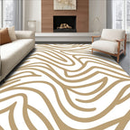 Abstract Gold Wavy Lines Rug