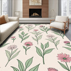 Pink Daisy Floral Pattern Rug