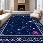 Celestial Star Constellation Pattern Rug