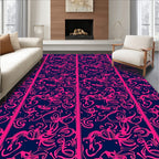 Bold Pink Abstract Swirl Pattern Rug