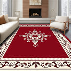 Rich Burgundy Central Medallion Filigree Design Rug