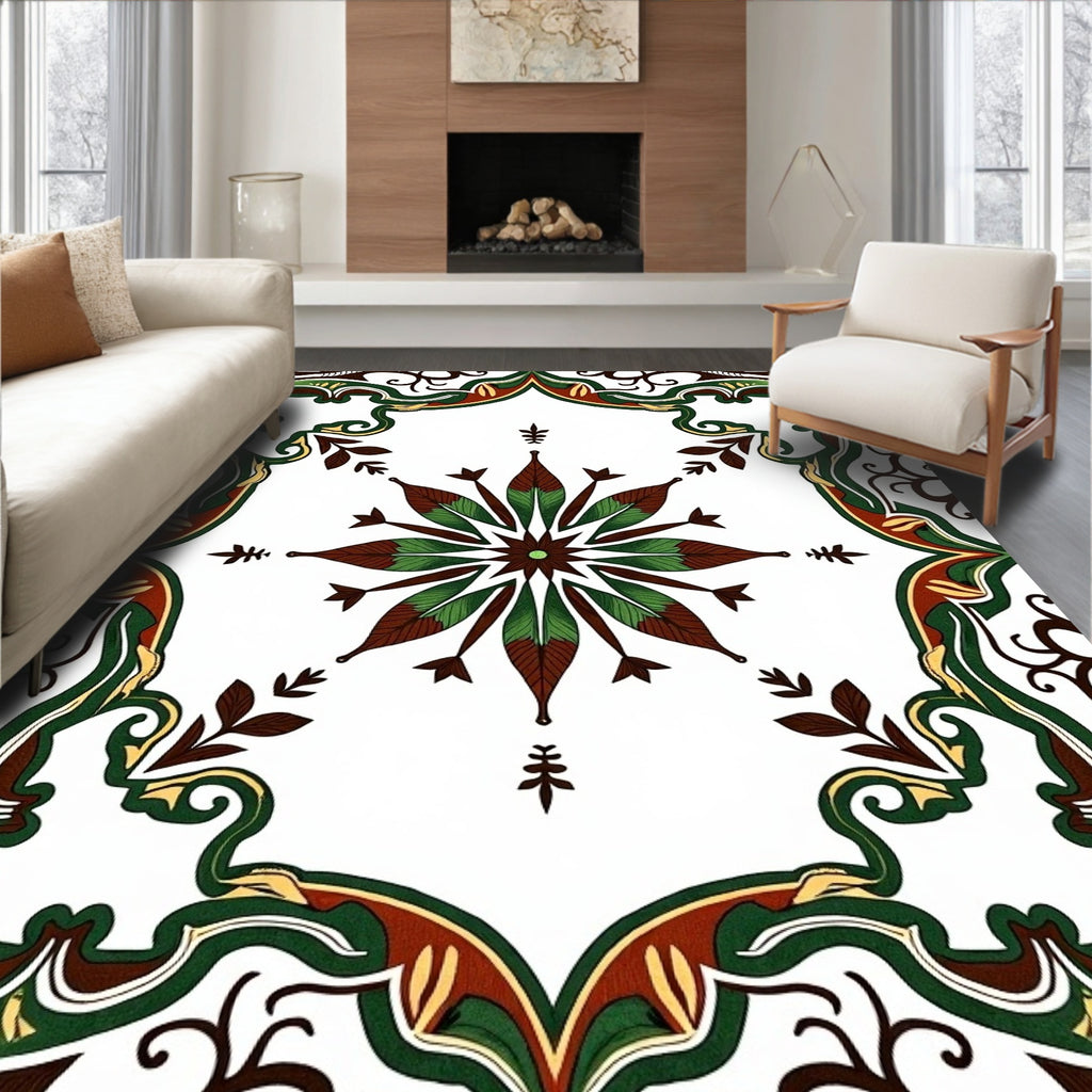 Intricate Floral Mandala Pattern Rug