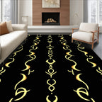 Elegant Yellow Swirls Pattern Rug