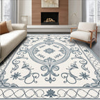Vintage Floral Scrollwork Design Rug