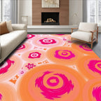 Pink Orange Target Circles Rug
