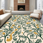 Emerald Ochre Vine Pattern Rug