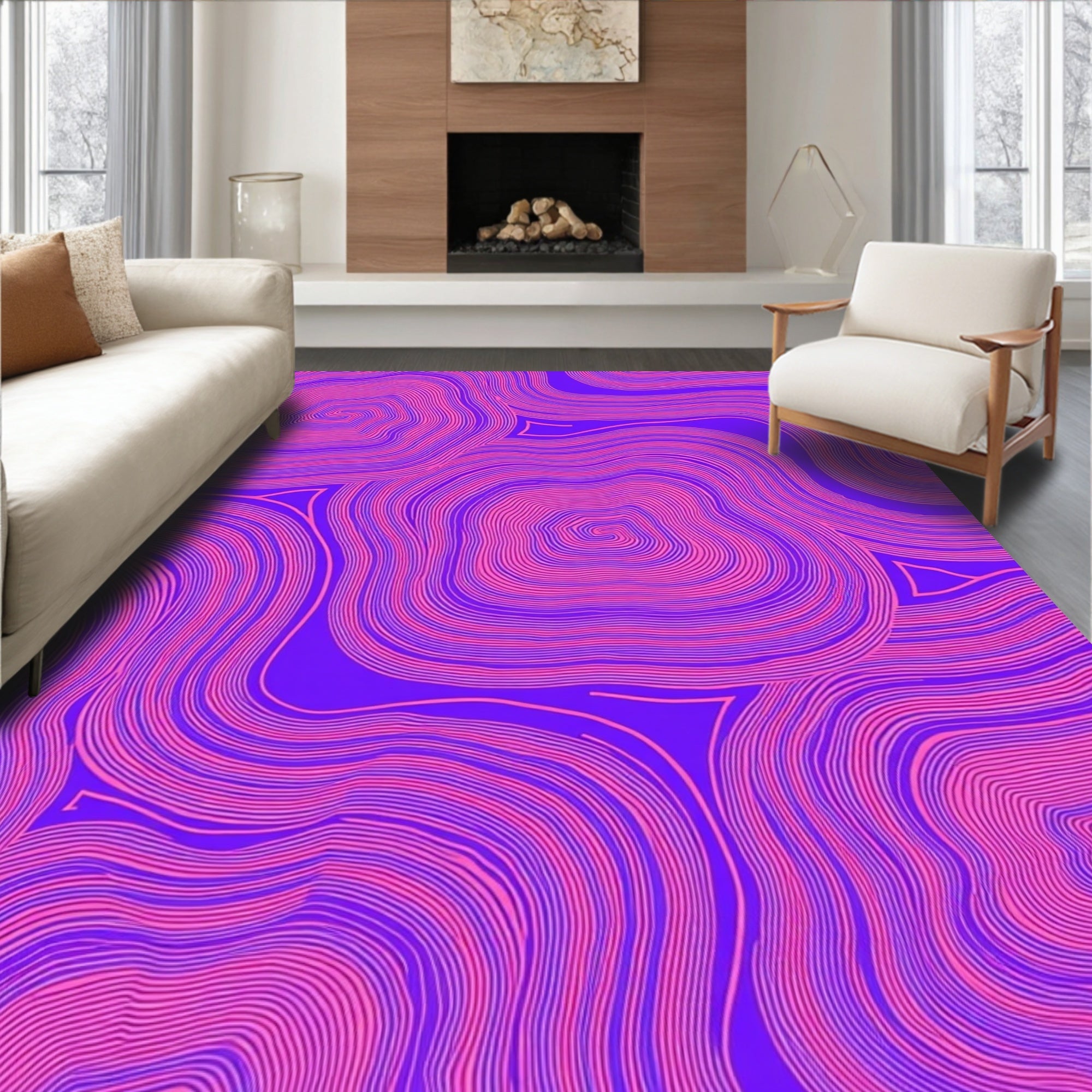 Concentric Swirl Bold Pattern Rug