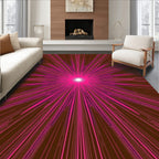 Radiant Burst Pink Brown Abstract Pattern Rug