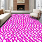 Pink Wavy Abstract Pattern Rug