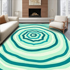 Abstract Teal Swirl Pattern Rug