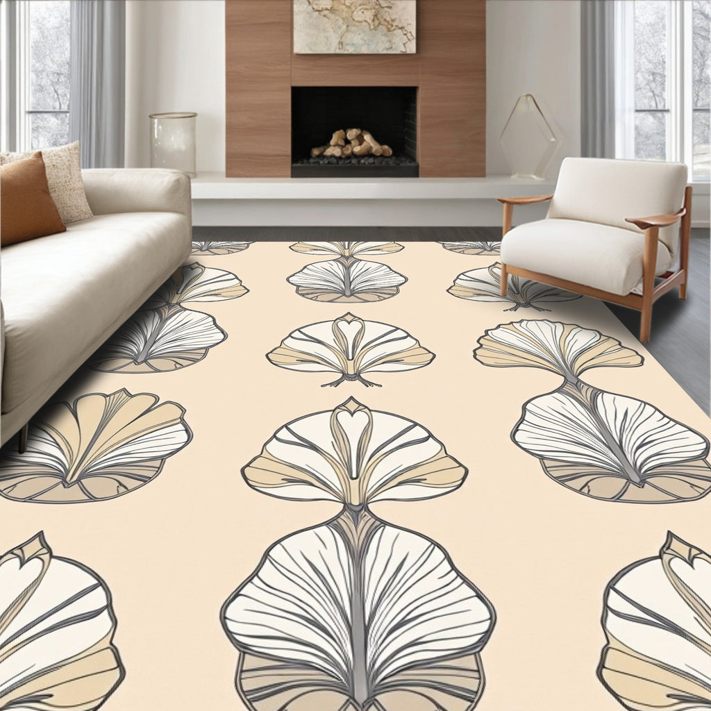 Elegant Art Deco Fan Pattern Rug