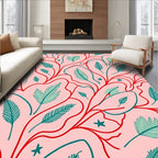 Whimsical Vines Feather Pattern Rug