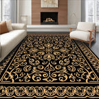 Ornate Floral Scrollwork Pattern Rug