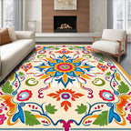 Vibrant Floral Medallion Inspired Pattern Rug
