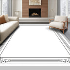 Art Deco Geometric Floral Border Design Rug
