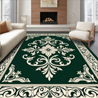 Elegant Floral Scrollwork Intricate Design Rug